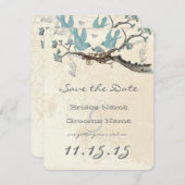 Robin's Egg Blue Birds Save the Date (Voorkant / Achterkant)