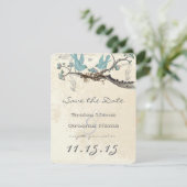 Robin's Egg Blue Birds Save the Date (Staand voorkant)
