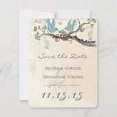Robin's Egg Blue Birds Save the Date (Voorkant)