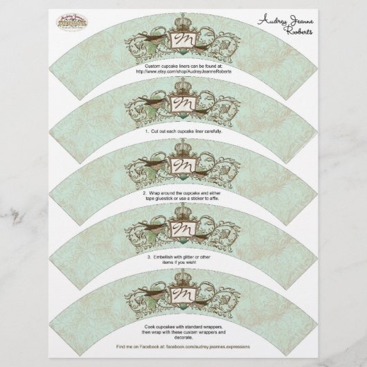 Robins Egg Blue Crown Swirl Flourish (Voorkant)