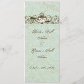 Robins Egg Blue Crown Swirl Flourish Menu (Achterkant)