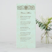 Robins Egg Blue Crown Swirl Flourish Menu (Staand voorkant)