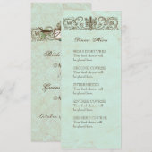 Robins Egg Blue Crown Swirl Flourish Menu (Voorkant / Achterkant)