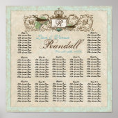  Robins Egg Blue Crown Swirl Flourish Poster (Voorkant)