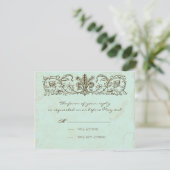  Robins Egg Blue Crown Swirl Flourish RSVP Kaartje (Staand voorkant)