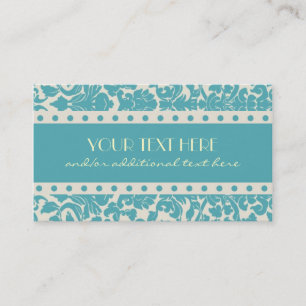 Robin's Egg Blue Damask Visitekaartje