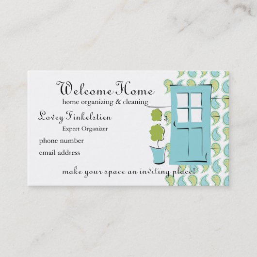  Robin's Egg Blue-deur Afsprakenkaartje (Voorkant)