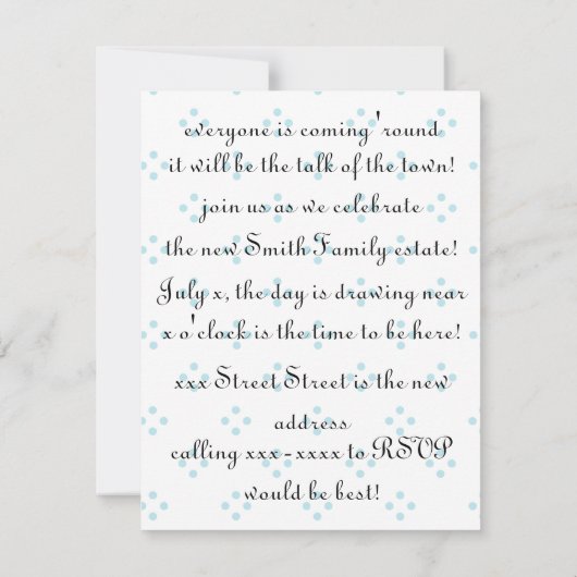  Robin's Egg Blue-deur Kaart (Achterkant)