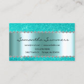 Robin's Egg Blue Diamond Metal Elegant Glitter Visitekaartje (Achterkant)