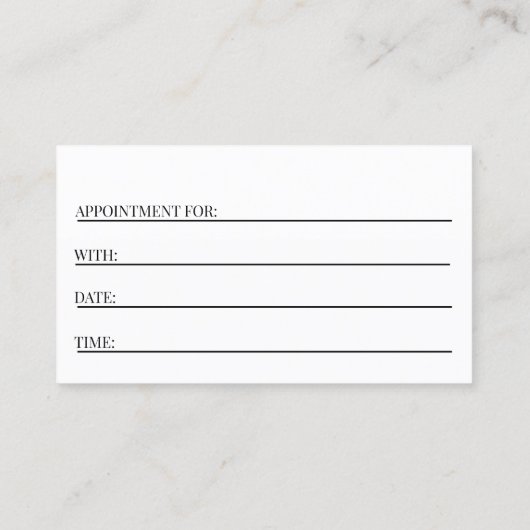 Robin's Egg Blue Dog Grooming Appointment Card Visitekaartje (Achterkant)