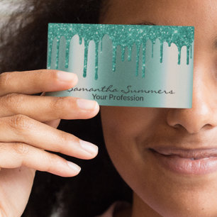 Robin's Egg Blue Drips-metaal ziet er uniek uit Visitekaartje