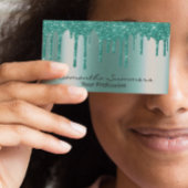 Robin's Egg Blue Drips-metaal ziet er uniek uit Visitekaartje