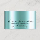 Robin's egg Blue Drips Metal past Glitter aan Visitekaartje (Achterkant)
