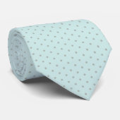 Robins Egg Blue en Brown Polka Dot Stropdas (Opgerold)
