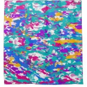 Robin's Egg Blue en Fuchsia Douchegordijn (Voorkant)