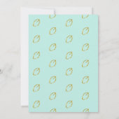 Robins Egg Blue en Gold Leaves Wedding Invitation Kaart (Achterkant)