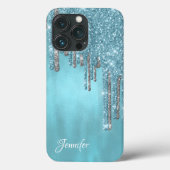 Robins Egg Blue Glitter Drivers Case-Mate iPhone Case (Achterkant)