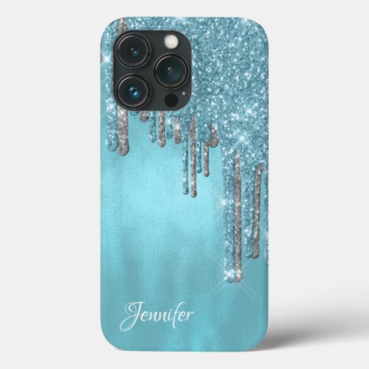 Robins Egg Blue Glitter Drivers Case-Mate iPhone Case (Achterkant)