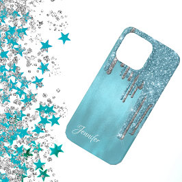 Robins Egg Blue Glitter Drivers Case-Mate iPhone Case