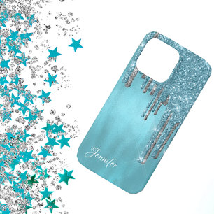 Robins Egg Blue Glitter Drivers Case-Mate iPhone Case