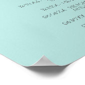 Robin's Egg Blue Huwelijksliefdesverhaal Poster (Hoek)