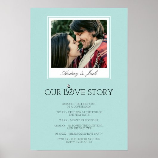 Robin's Egg Blue Huwelijksliefdesverhaal Poster (Voorkant)
