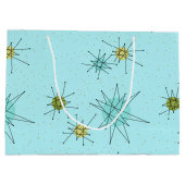 Robin's Egg Blue Iconic Atomic Starbursts Gift Bag Groot Cadeauzakje (Achterkant)