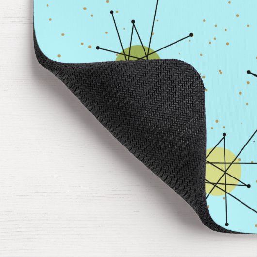 Robin's Egg Blue Iconic Atomic Starbursts Mousepad Muismat (Hoek)