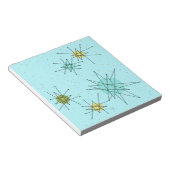 Robin's Egg Blue Iconic Atomic Starbursts Notepad Notitieblok (Schuin)