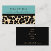 Robin's Egg Blue is lovend in Leopard. Visitekaartje (Voorkant / Achterkant)