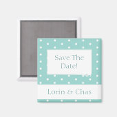 Robin's Egg Blue Jewelry Box met polka dots Magneet (Voorkant / Achterkant)