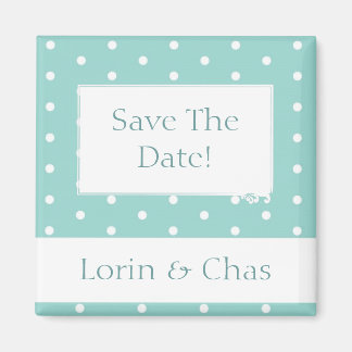 Robin's Egg Blue Jewelry Box met polka dots Magneet