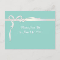 Robin's Egg Blue Jewelry Box met White Ribbon