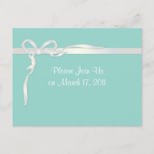 Robin's Egg Blue Jewelry Box met White Ribbon Briefkaart