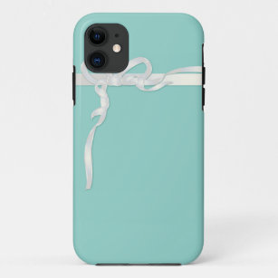 Robin's Egg Blue Jewelry Box met White Ribbon Case-Mate iPhone Case