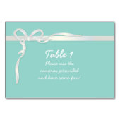 Robin's Egg Blue Jewelry Box met White Ribbon Kaart (Achterkant)