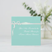Robin's Egg Blue Jewelry Box met White Ribbon Kaart (Staand voorkant)