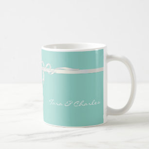 Robin's Egg Blue Jewelry Box met White Ribbon Koffiemok