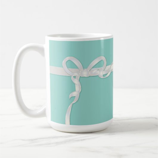 Robin's Egg Blue Jewelry Box met White Ribbon Koffiemok (Links)