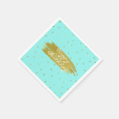Robins Egg Blue met gouden Stippen Verjaardagsserv Servetten (Hoek)