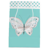 Robins Egg Blue met White Butterfly Gift Bag Medium Cadeauzakje (Achterkant)