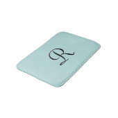 Robin's Egg Blue Monogrammed Minimalist Plush Badmat (Gekanteld)
