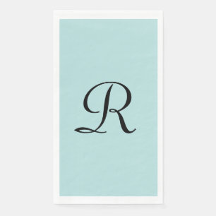 Robin's Egg Blue Monogrammed Paper Guest Towel Servet