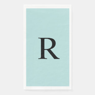 Robin's Egg Blue Monogrammed Paper Guest Towel Servet