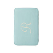 Robin's Egg Blue Monogrammed Plush Bath Mat (Voorkant Verticaal)