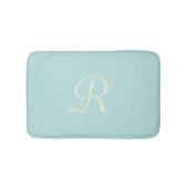 Robin's Egg Blue Monogrammed Plush Bath Mat (Voorkant)
