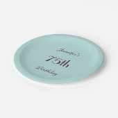 Robin's Egg Blue, naam, minimalistische Birthday P Papieren Bordje (Gekanteld)