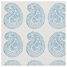 Robin's Egg Blue Paisley Fabric van Margaret Juul