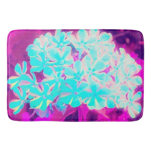 Robin's Egg Blue Peppermint Twist Phlox Flowers Badmat (Voorkant)