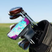 Robin's Egg Blue Peppermint Twist Phlox Flowers Golfheadcover (Insitu)